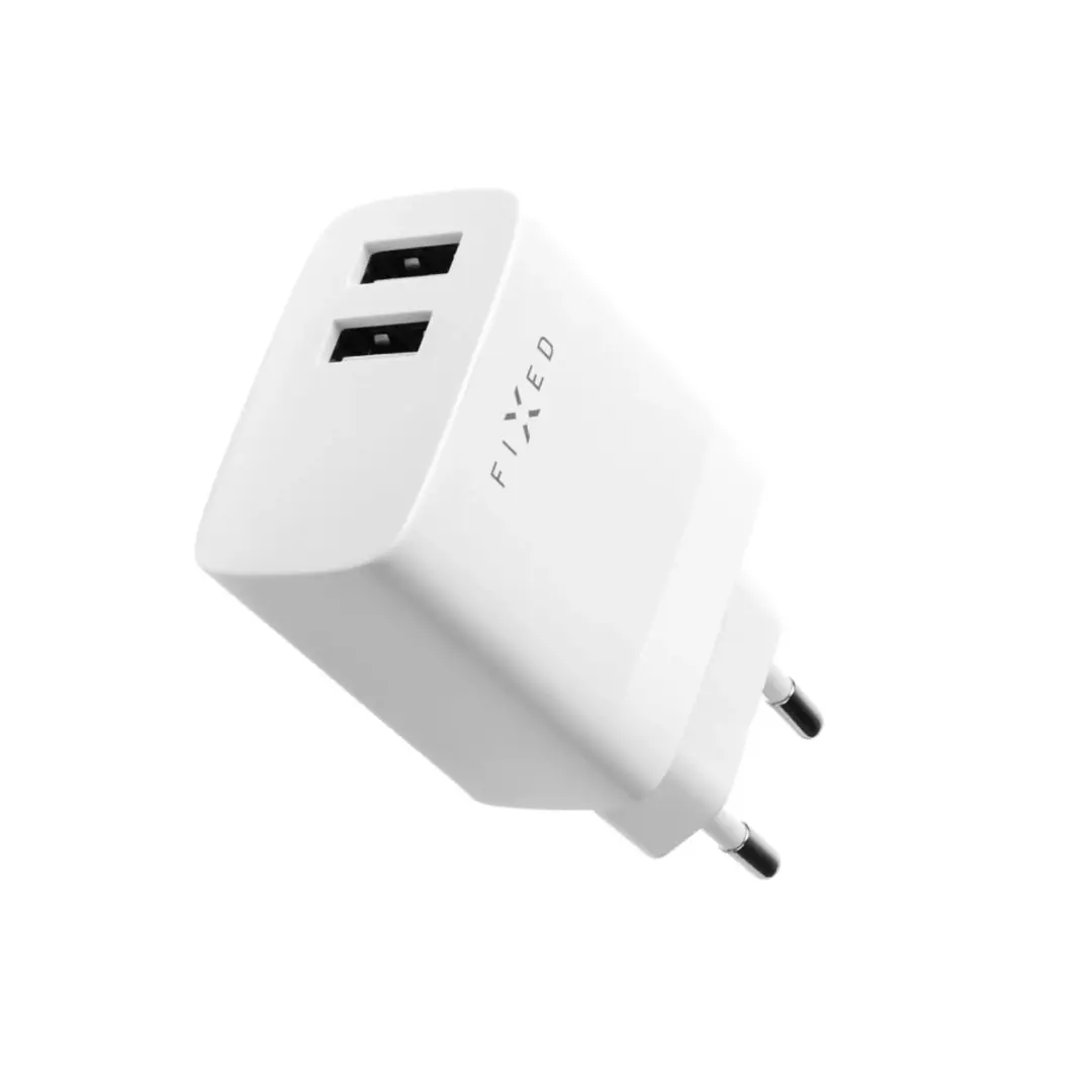 Fixed FIXC17N-2UL-WH USB Oplader 17W - 2x USB-A + Lightning Kabel 1m - Wit