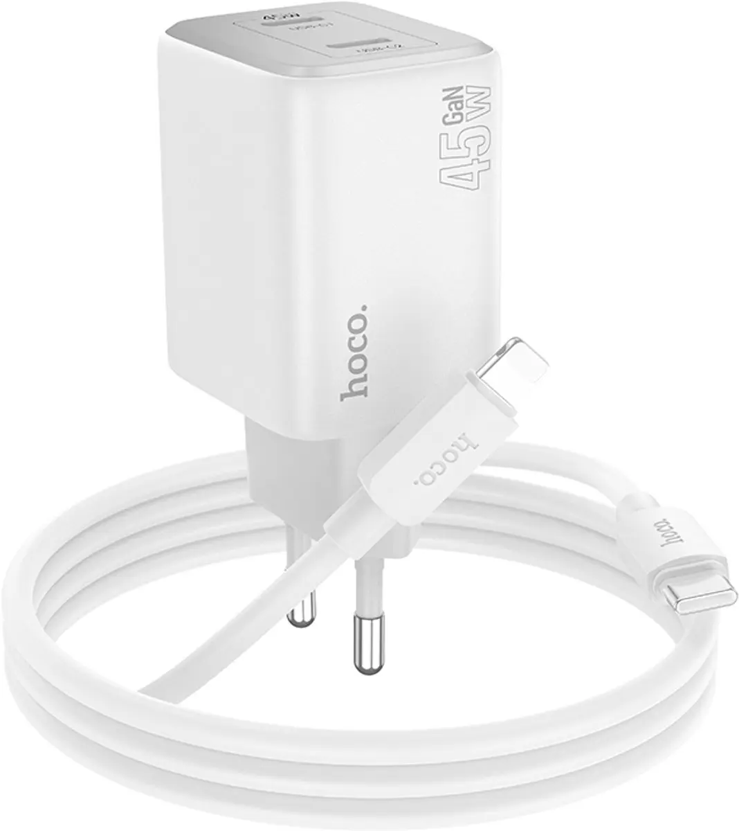 Hoco 45W Snellader - N42 Elogiado - USB-C & Lightning Wit