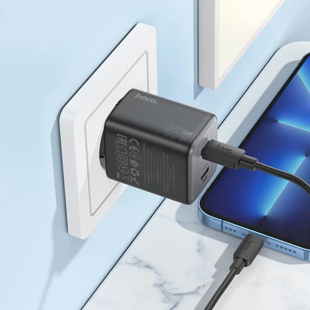 Hoco 45W Snellader - N42 Elogiado - USB-C & Lightning Wit