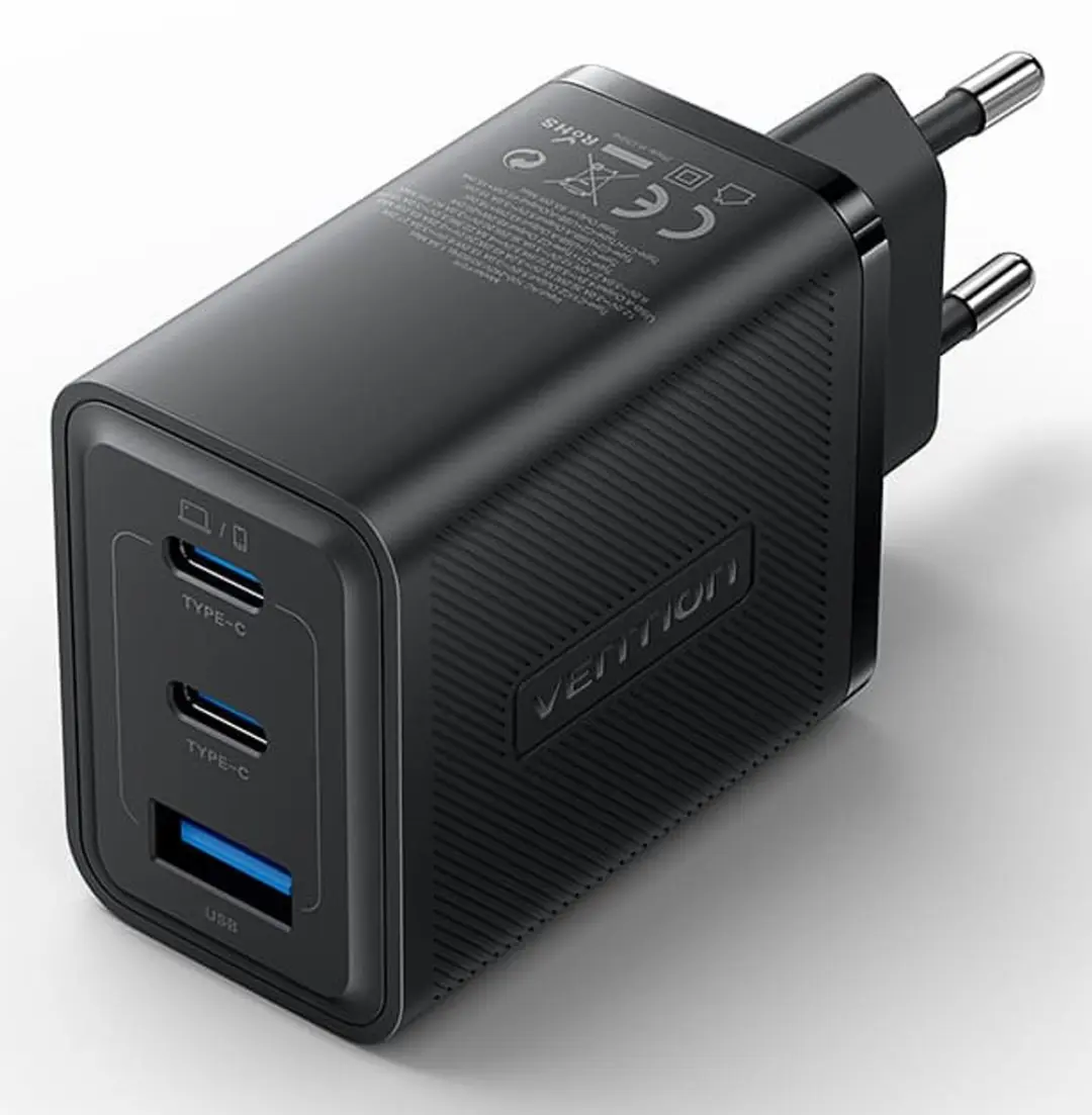 Vention FERB0-EU Oplader 65W - 3x USB - Zwart
