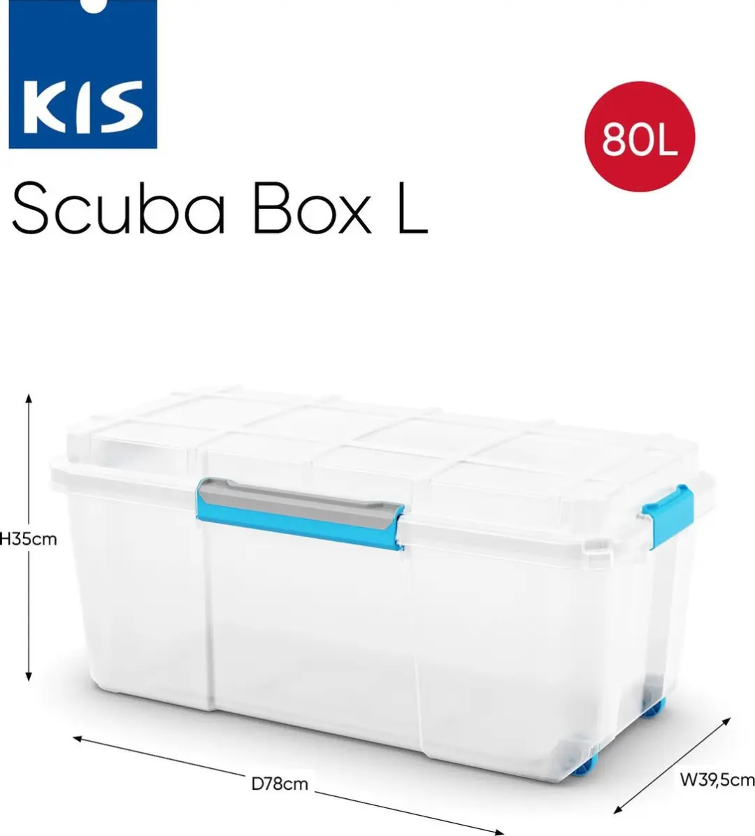 KIS Scuba Opbergbox 80L - Wit/Blauw - afbeelding 6 van 6