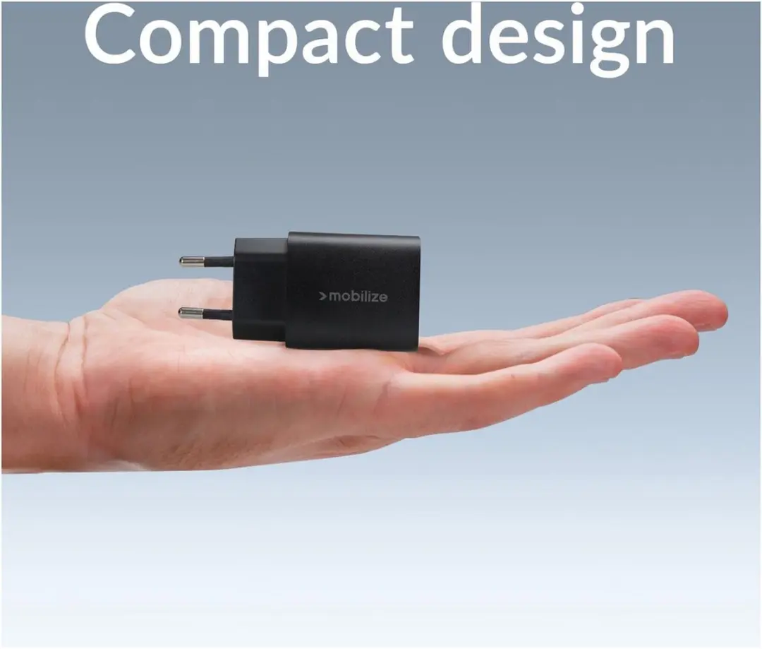 Mobilize 25W Power Delivery Oplader MOBWC011 - USB-A/USB-C - Zwart