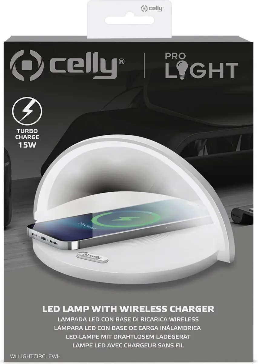 Celly ProLight WLLIGHTCIRCLE Draadloze Oplader 15W - Wit