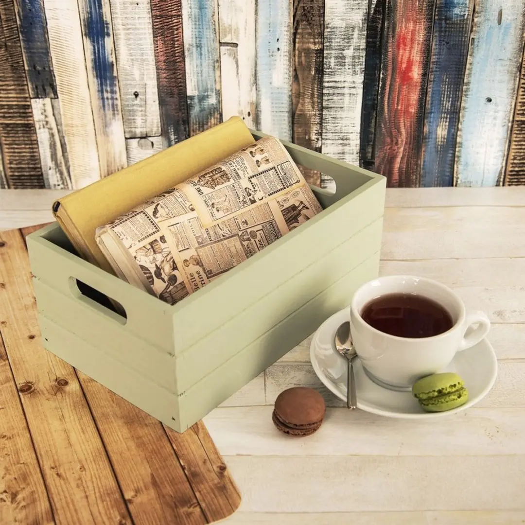 Orion Houten Opslagdoos O-731056 - 26x16x11cm - Pastelgroen