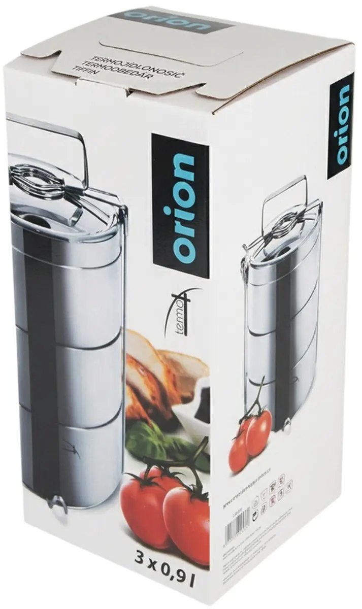 Orion Thermische Stalen Draagdoos 3x900ml - Zilver - afbeelding 3 van 6