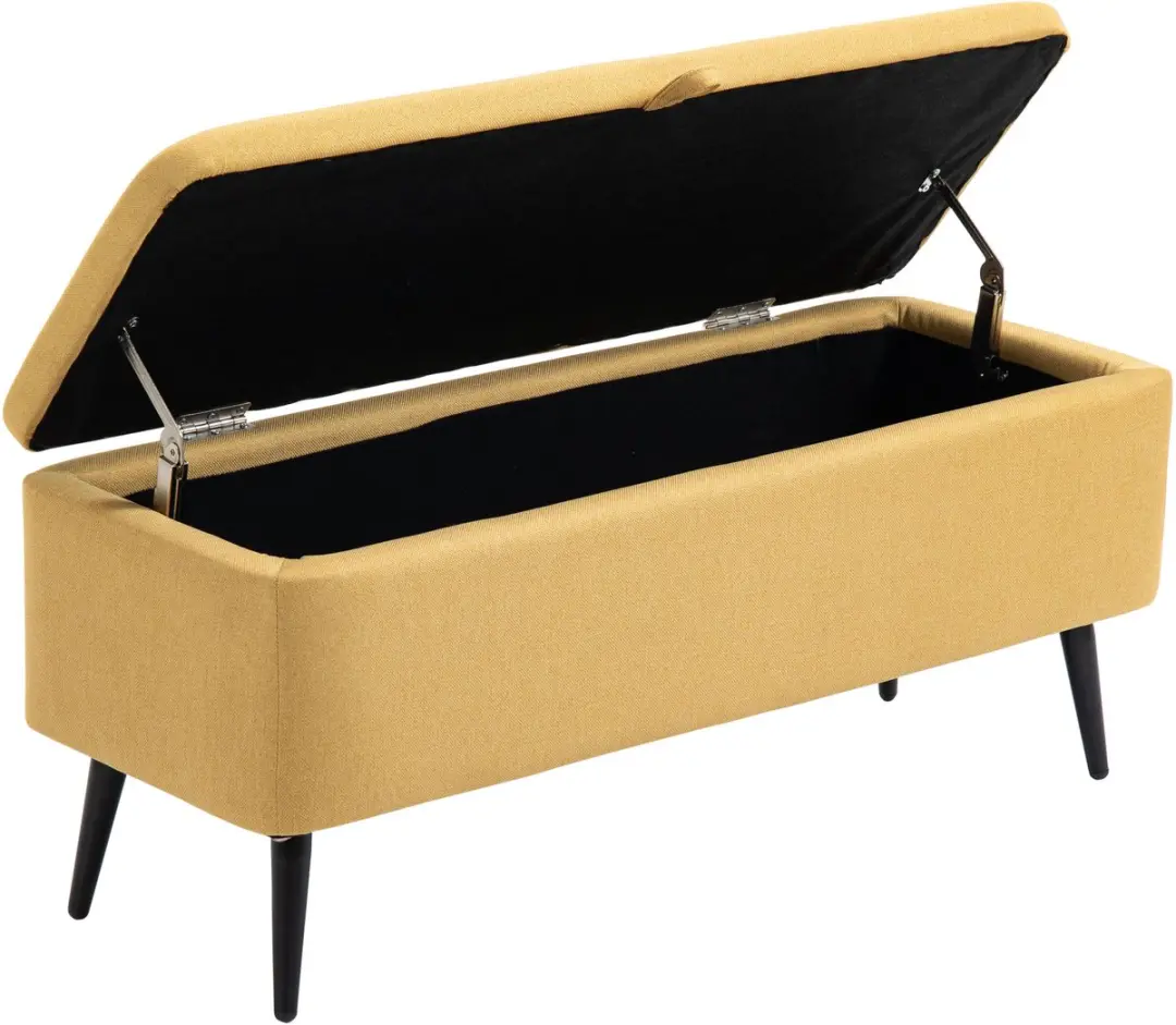 Homcom Opbergbank - 101x38,5x44,5cm - Geel