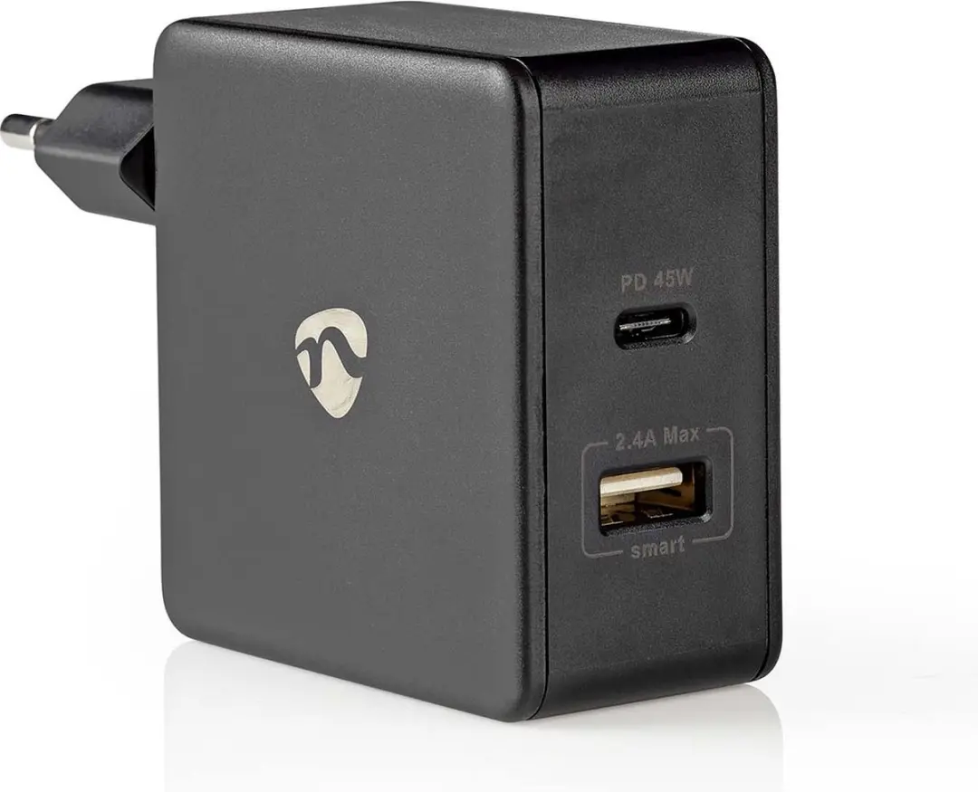 Nedis WCPD45W100BK Oplader 57W - USB-A/USB-C - Zwart