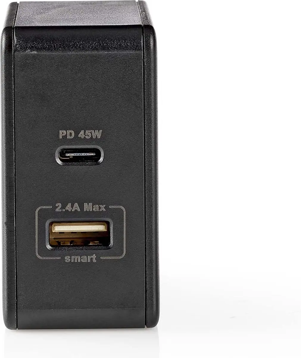 Nedis WCPD45W100BK Oplader 57W - USB-A/USB-C - Zwart