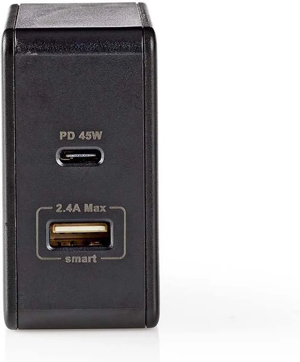 Nedis WCPD45W100BK Oplader 57W - USB-A/USB-C - Zwart