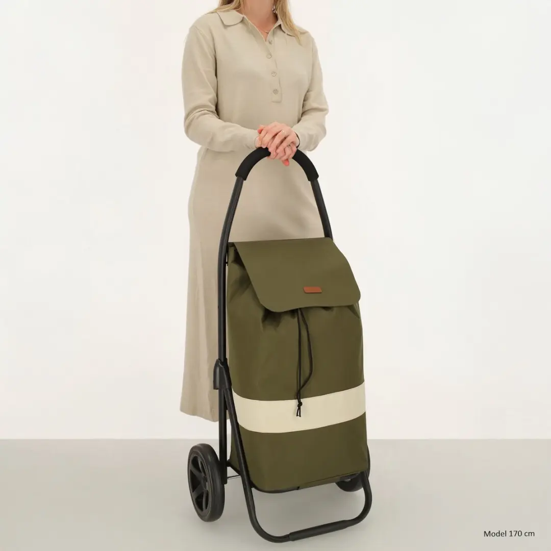 Beagles Shop & Go Boodschappentrolley 162.6L - Olijfgroen