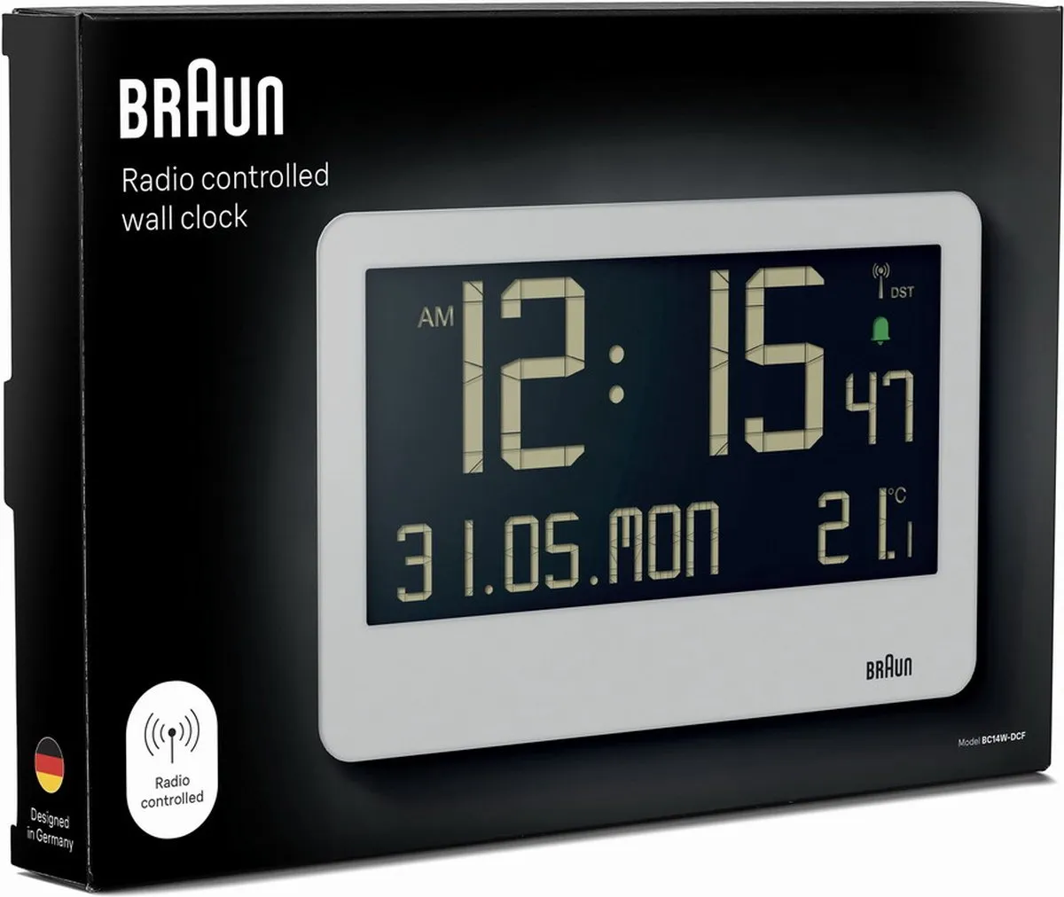 Braun BC14W-DCF Wandklok - Radiogestuurd Wit