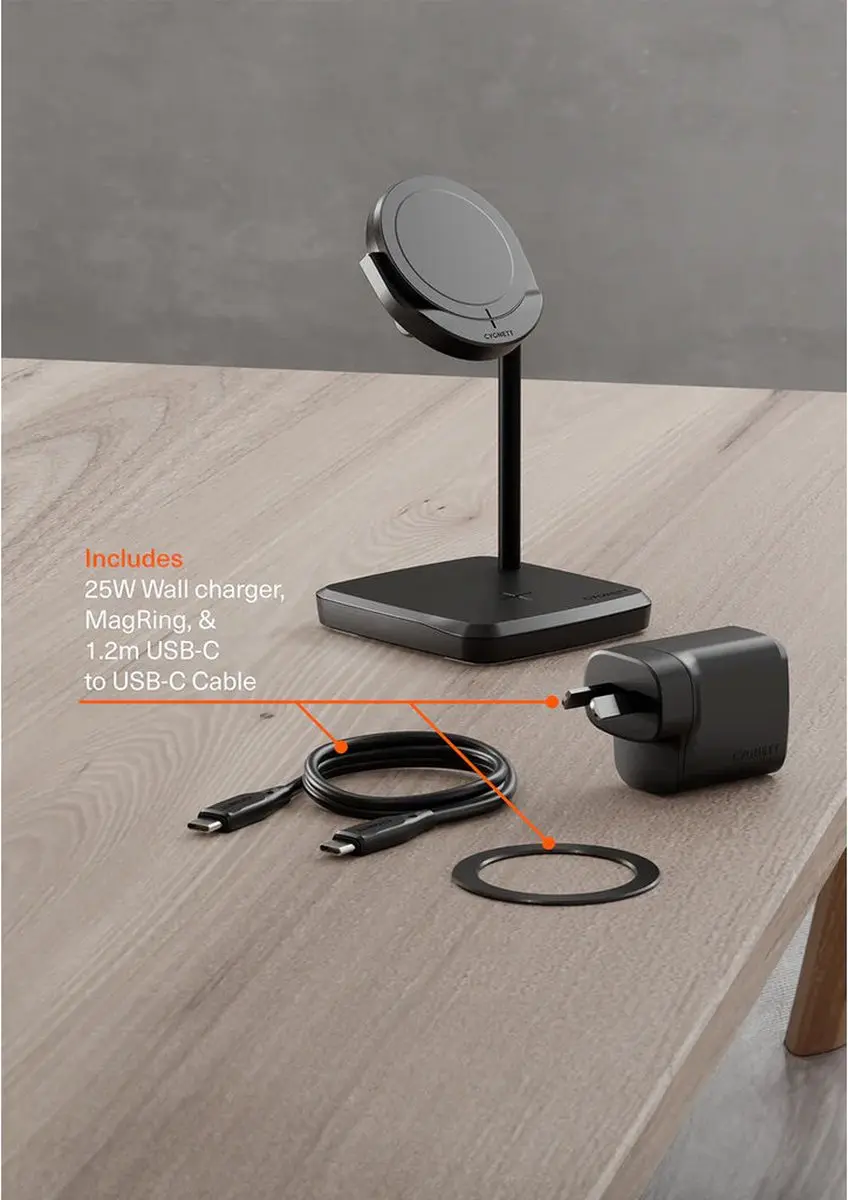 Cygnett Qi2 CY5098BUNCP 2-in-1 Oplader - Zwart
