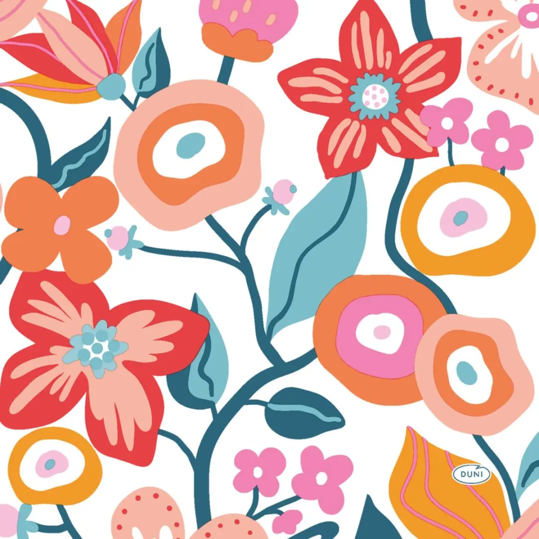 Duni Vibrant Bloom Servetten 33x33cm
