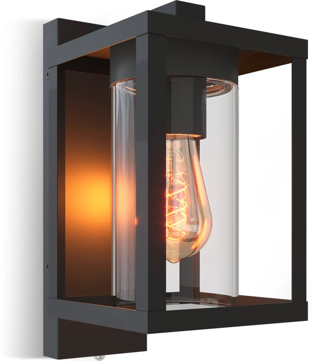 Calex Naples Wandlamp E27 - Zwart - 2100K