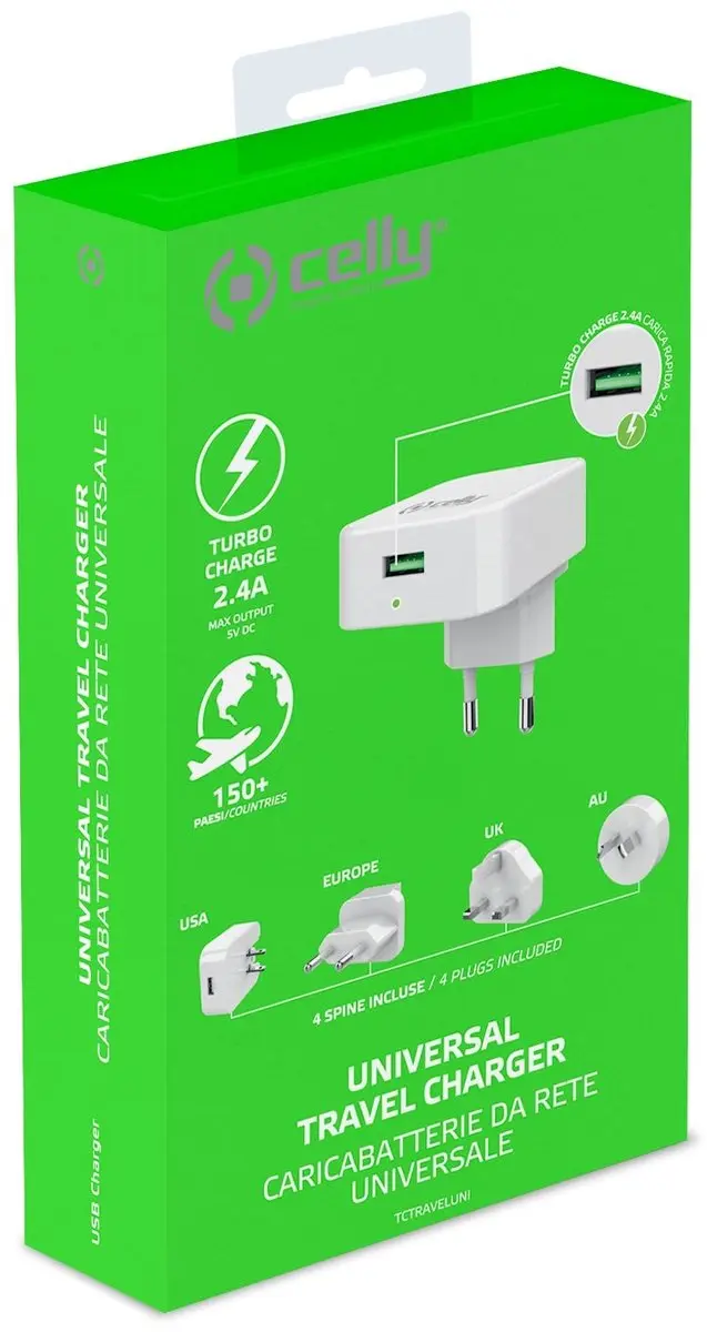 Celly Opladerset Turbo Reis 5-delig - Universeel