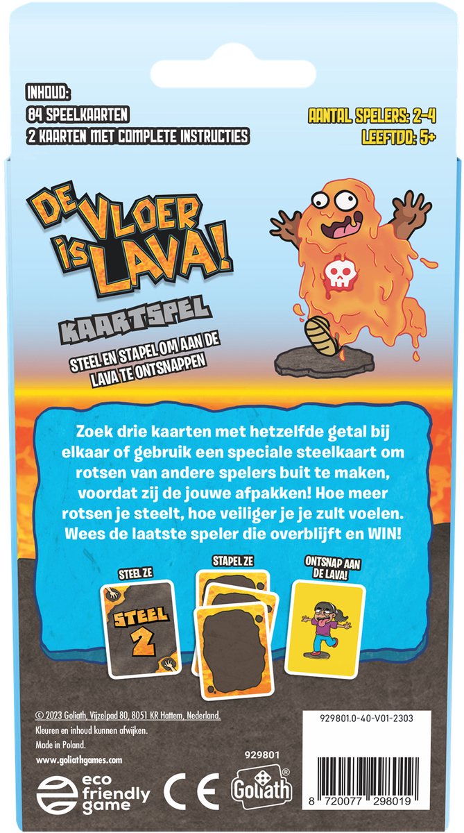 kaartspel Goliath - De vloer is lava - spel met kaarten - steel en stapel om aan de lava te ontsnappen