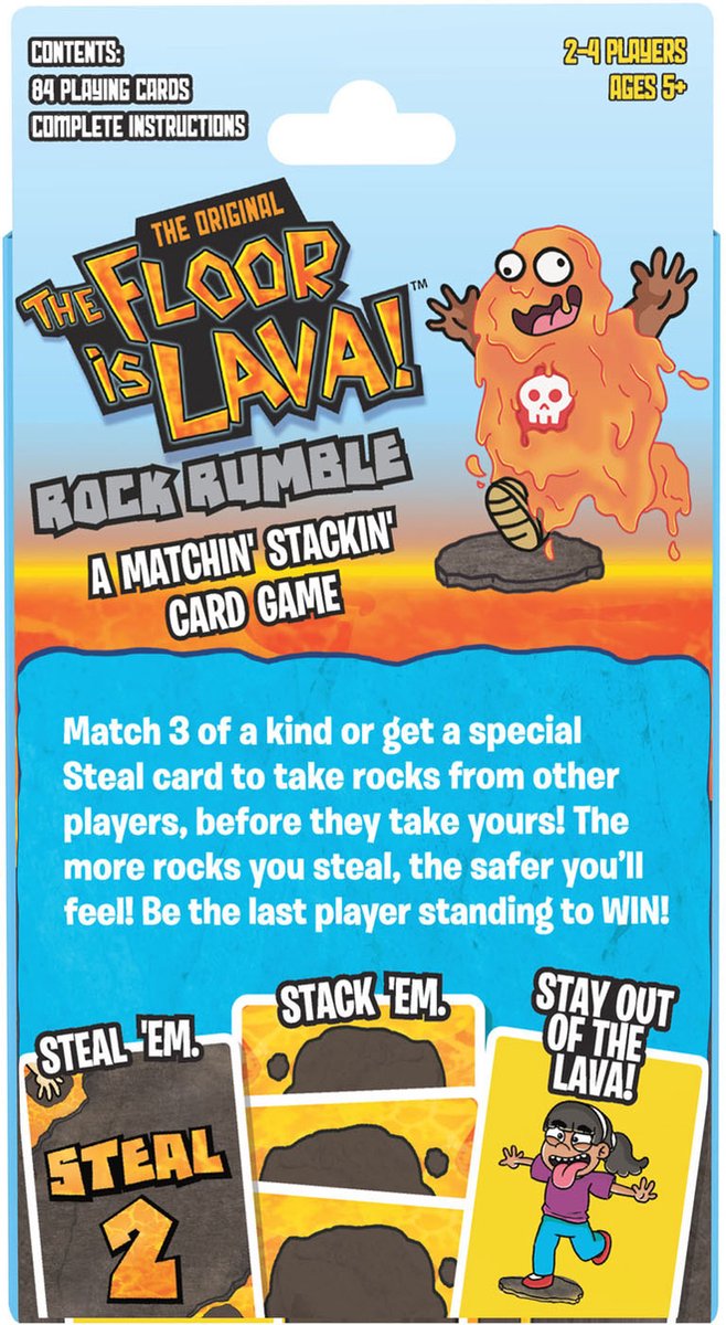 kaartspel Goliath - De vloer is lava - spel met kaarten - steel en stapel om aan de lava te ontsnappen