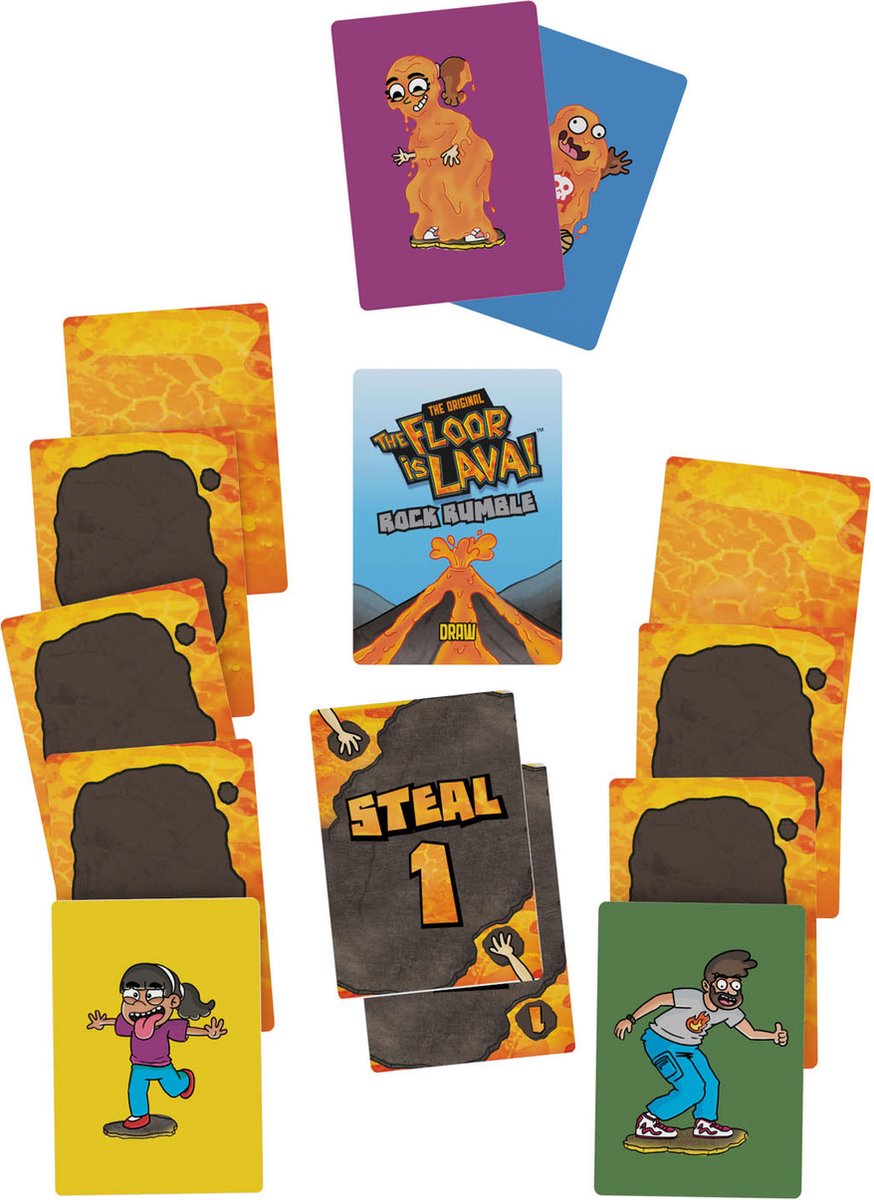 kaartspel Goliath - De vloer is lava - spel met kaarten - steel en stapel om aan de lava te ontsnappen