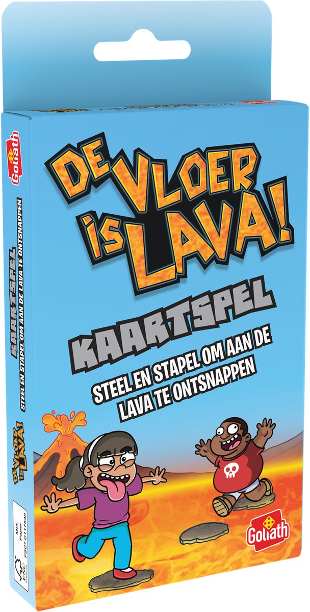 kaartspel Goliath - De vloer is lava - spel met kaarten - steel en stapel om aan de lava te ontsnappen