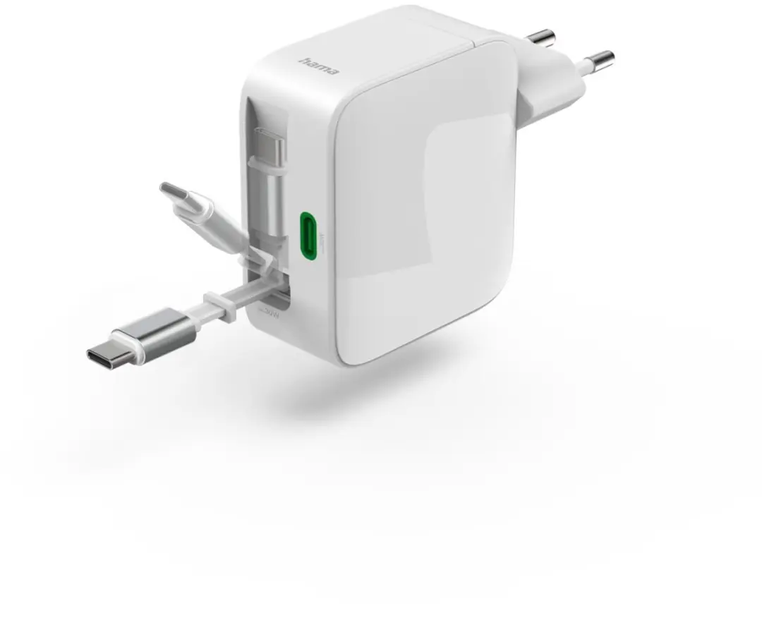 Hama 65W Snellader - 2x USB-C - Wit