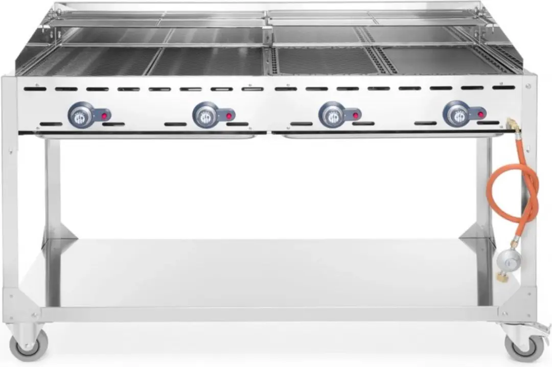 HENDI HEN-149614 Verrijdbare Barbecue 22kW - RVS