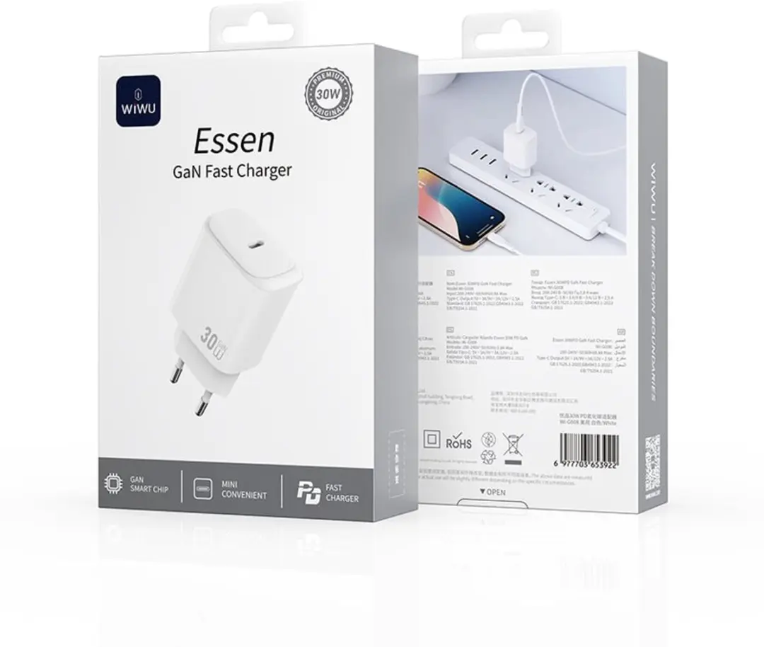 WiWu 14419 USB-C Oplader 30W - Wit