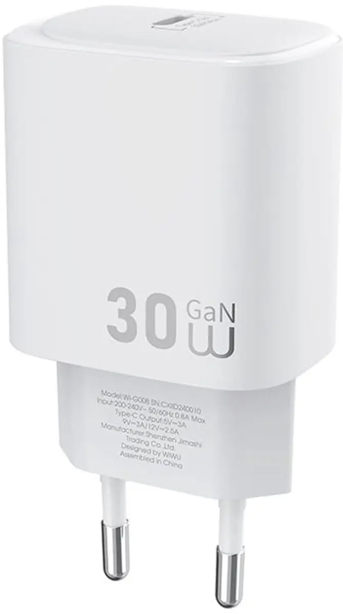 WiWu 14419 USB-C Oplader 30W - Wit