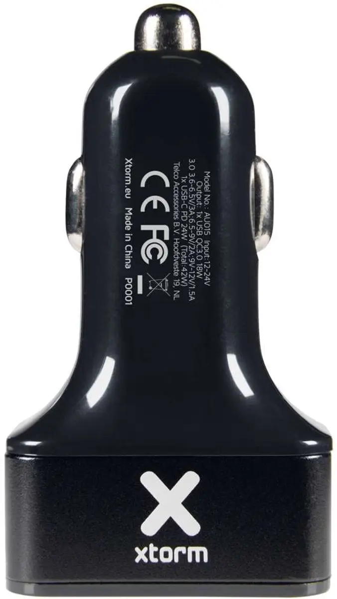 Xtorm AU202 Autolader 36W - 3 USB Poorten - Zwart