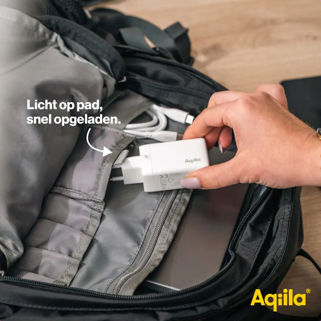 Aqiila Chargebird W3 USB-C Oplader 67W - 2x USB-C 1x USB-A - Wit - afbeelding 6 van 6