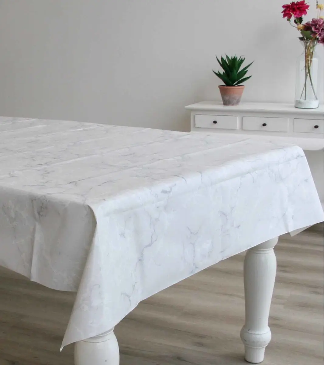 Bellatio Design Tafelzeil Marmer Lichtgrijs 140x250cm