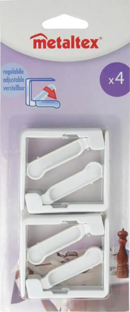 Metaltex Tafellakenknijpers - 4 Stuks - Wit