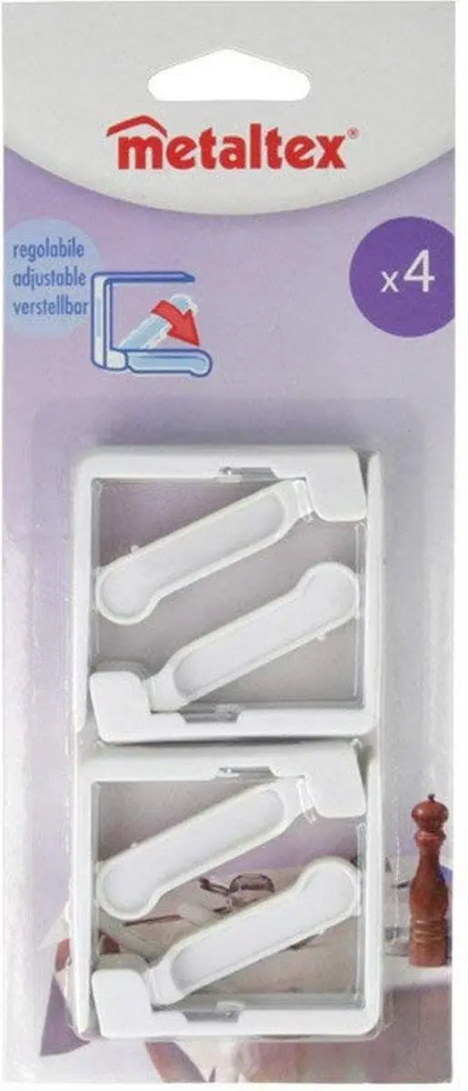 Metaltex Tafellakenknijpers - 4 Stuks - Wit