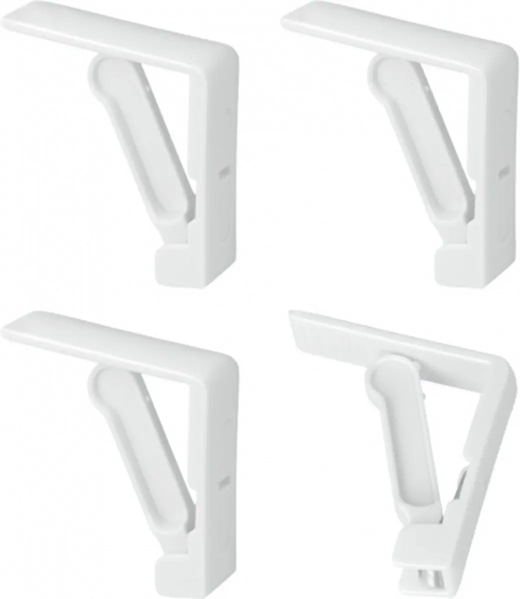 Metaltex Tafellakenknijpers - 4 Stuks - Wit