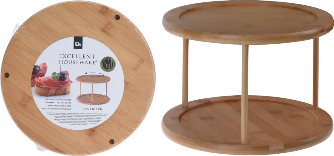 Excellent Houseware Serveerplateau Bamboe 25cm