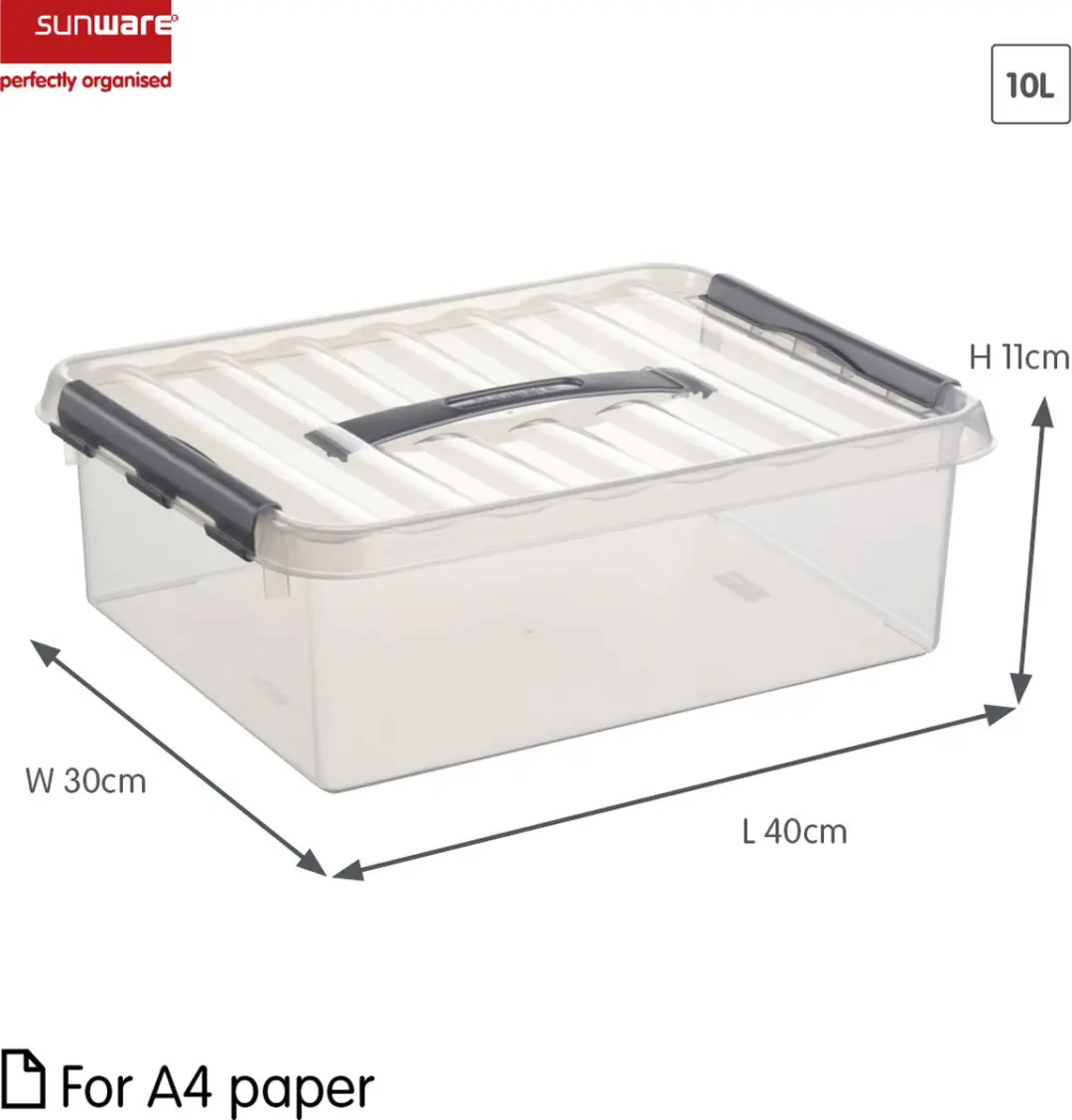 Sunware Q-line Opbergbox 10L - 40x30x11cm Grijs