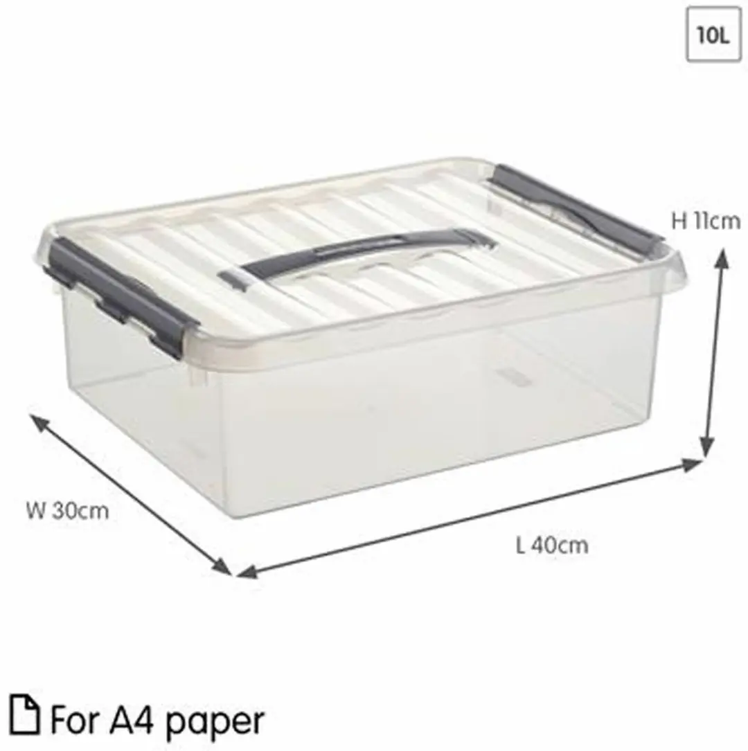 Sunware Q-line Opbergbox 10L - 40x30x11cm Grijs