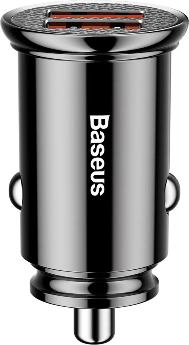 Baseus Mini Dubbele USB Autolader QC 3.0 30W