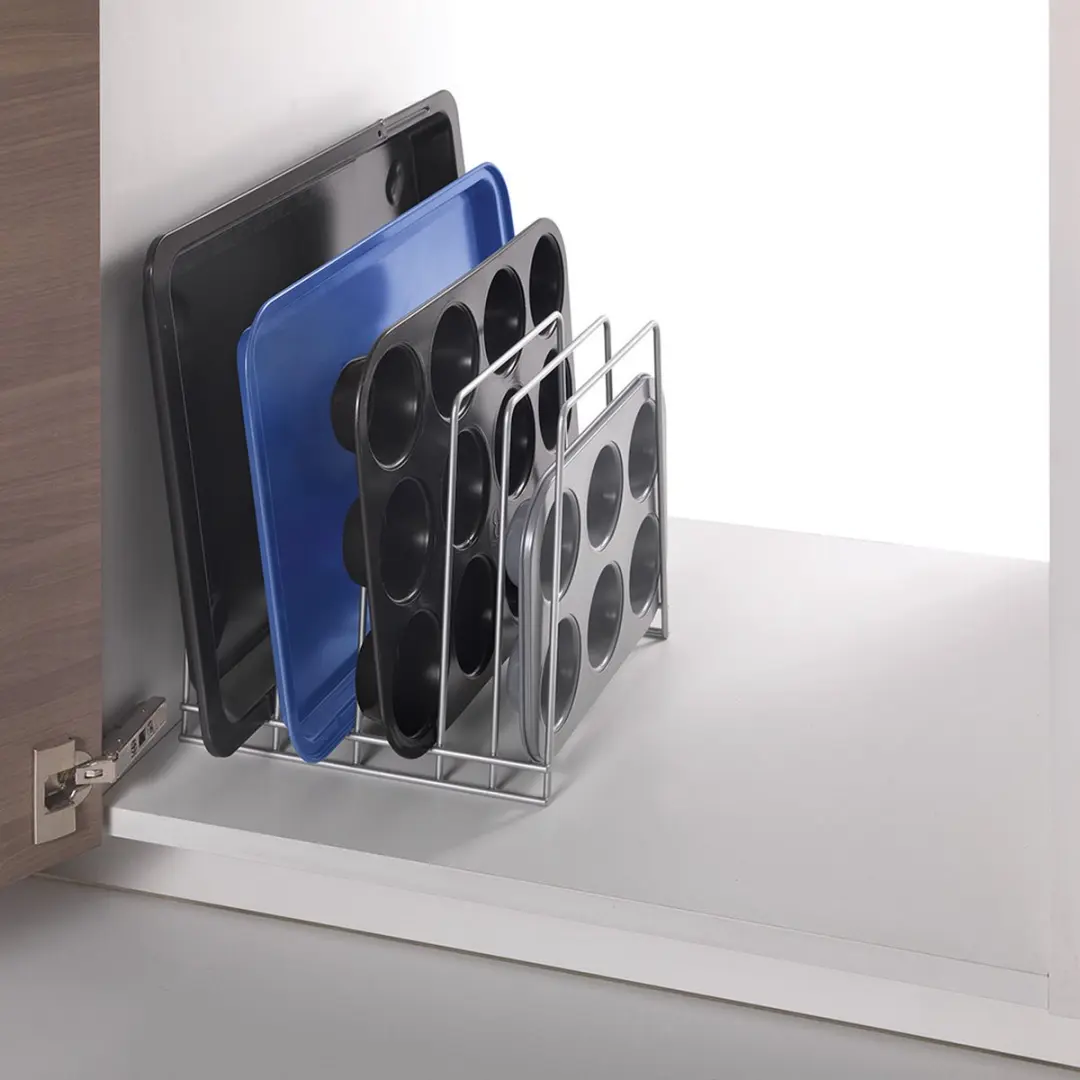Metaltex Houder voor Bakblikken en Snijplanken 24x25x24cm - Zilver