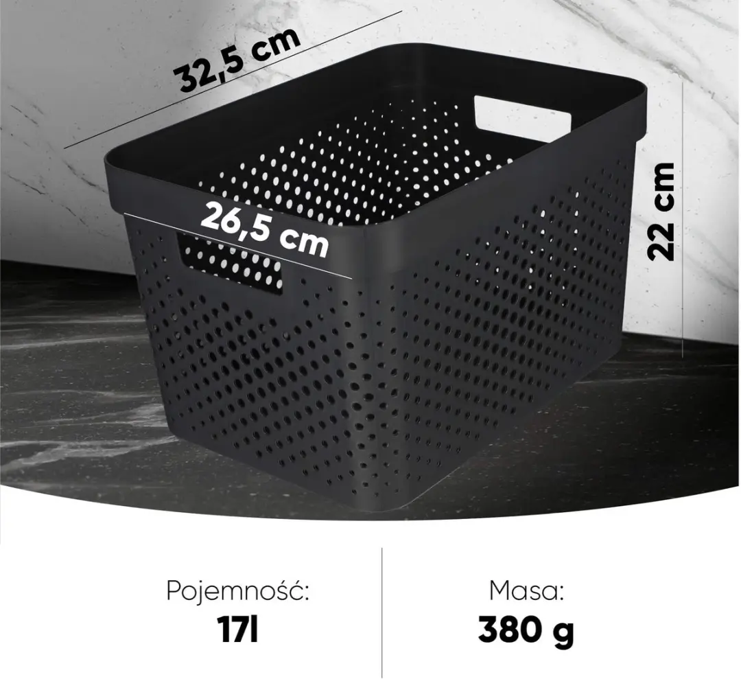 Curver Infinity Recycled Dots Opbergbox 17L - Antraciet - afbeelding 6 van 6