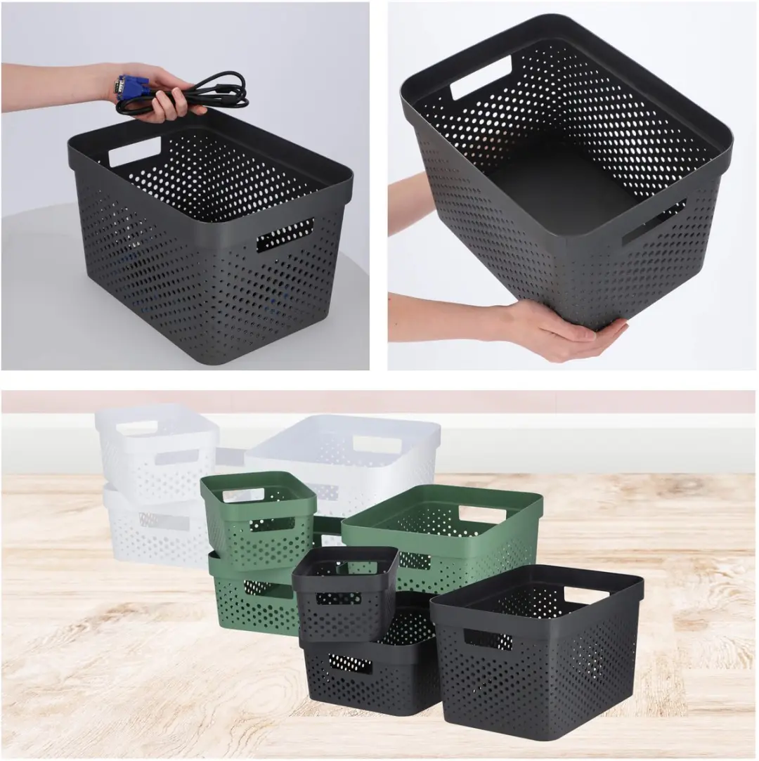 Curver Infinity Recycled Dots Opbergbox 17L - Antraciet