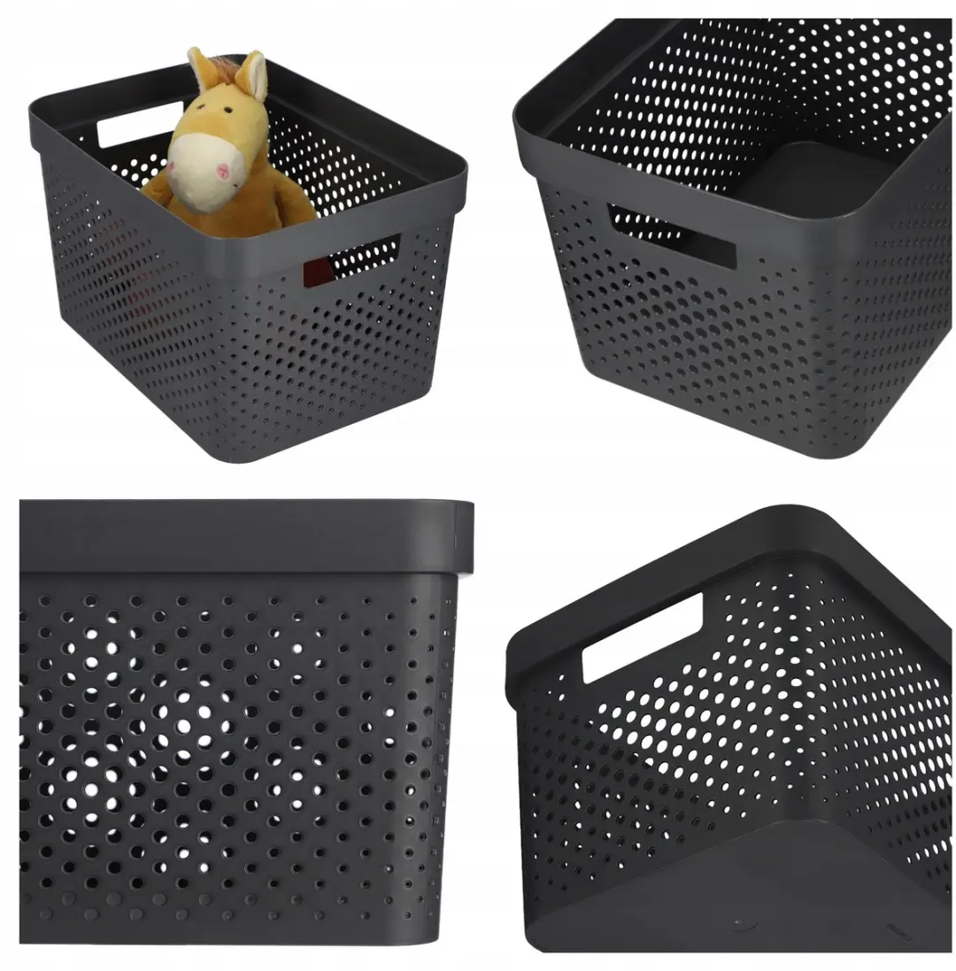 Curver Infinity Recycled Dots Opbergbox 17L - Antraciet