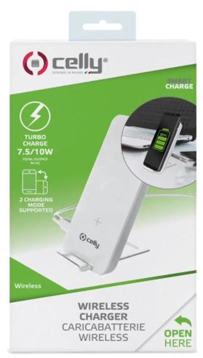 Celly Draadloze Snellader 10W USB-C 13,5x7,2cm Wit