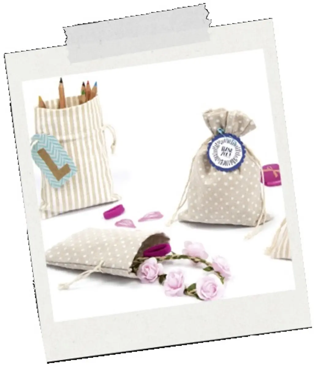 Folia Stofzakken met Motief - 6 Stuks - Beige/Wit