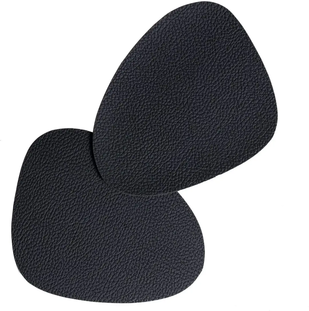 Cookinglife Onderzetters Vegan Leer Zwart 13x11cm - 6 Stuks