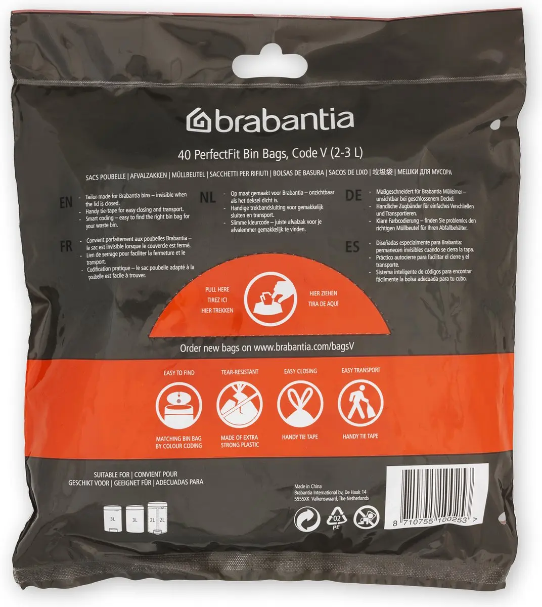 Brabantia PerfectFit Vuilniszakken 3L - 40 Stuks