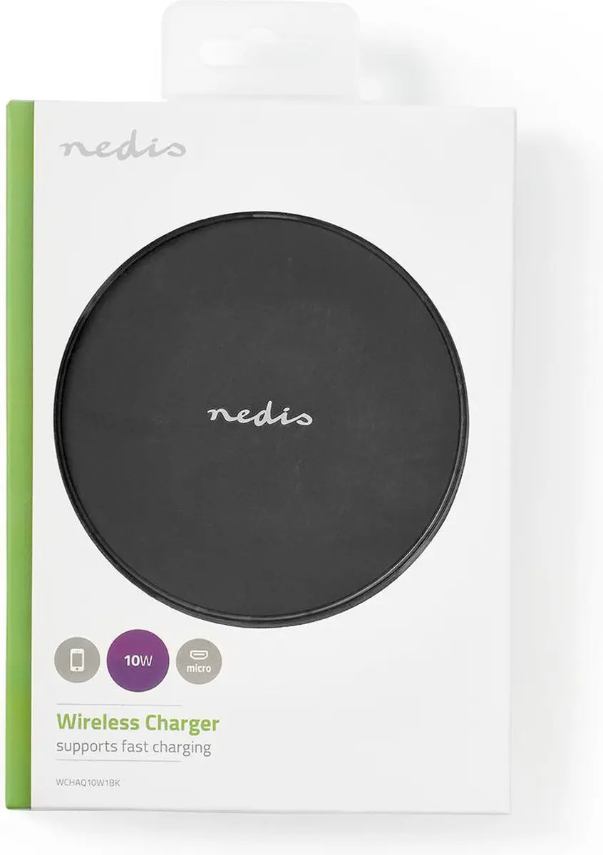 Nedis WCHAQ10W1BK Draadloze Oplader 10W - Zwart - afbeelding 6 van 6
