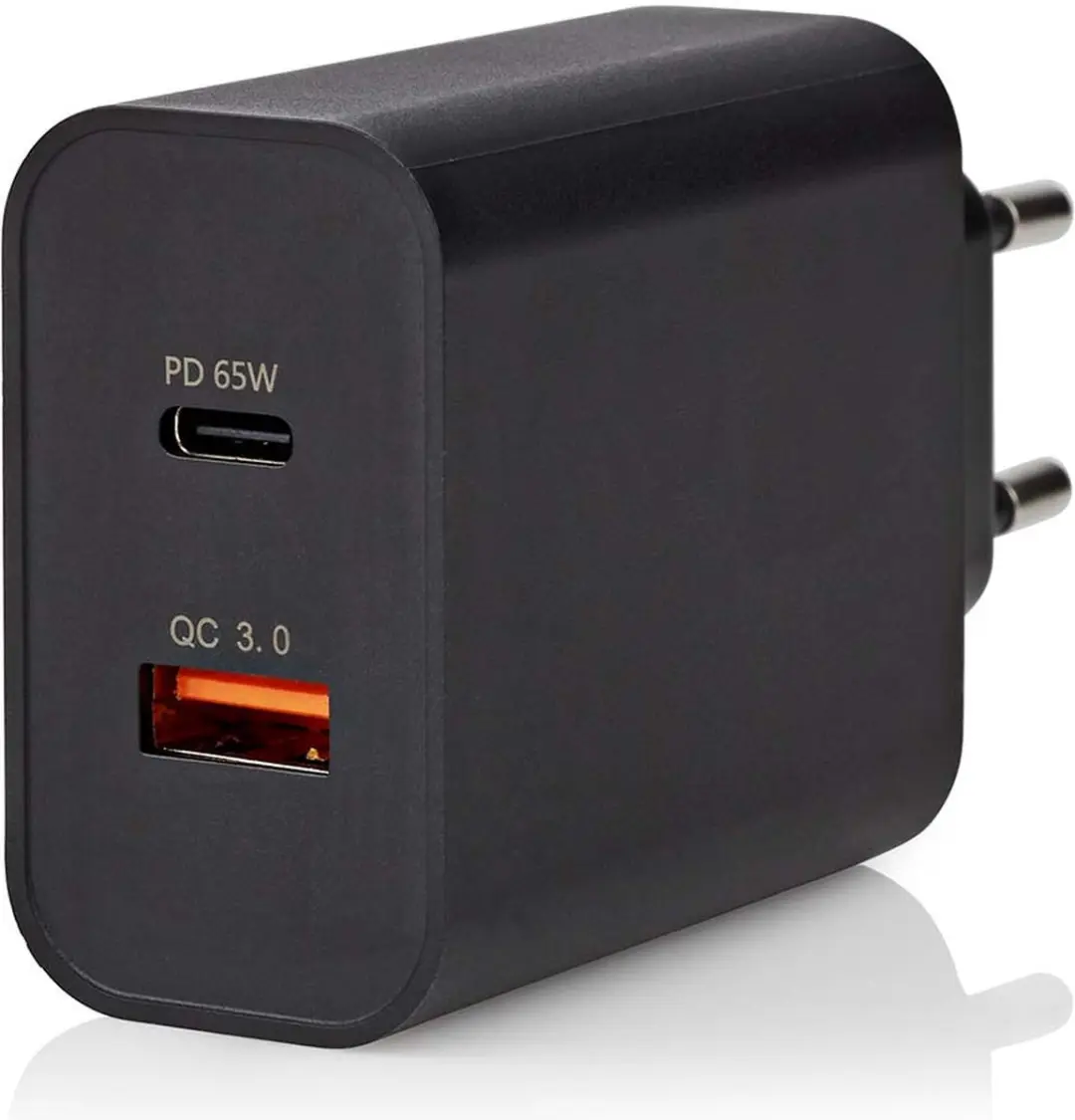 Nedis WCPD65W130BK Oplader 65W - USB-A & USB-C - Zwart