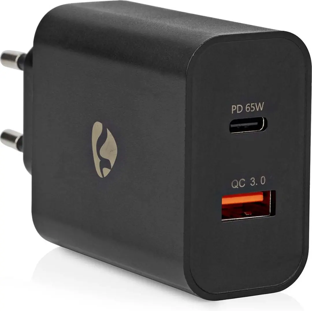 Nedis WCPD65W130BK Oplader 65W - USB-A & USB-C - Zwart