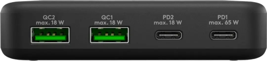 Goobay 61772 Thuislader GaN - 65W - 4 Poorten - Zwart