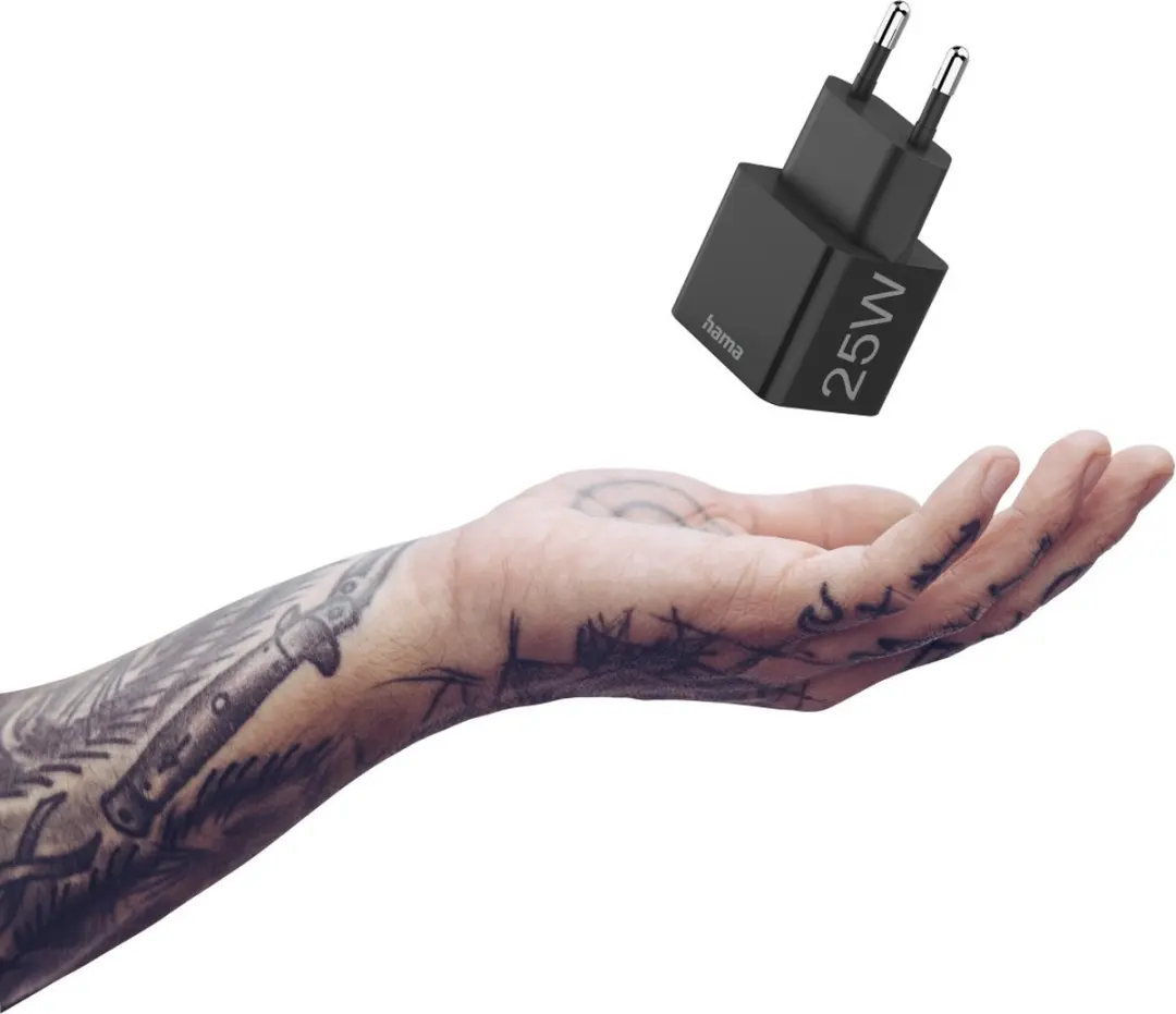 Hama 25W USB-C PD Oplader mini - Zwart